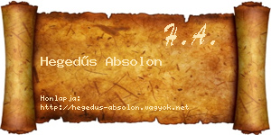 Hegedűs Absolon névjegykártya