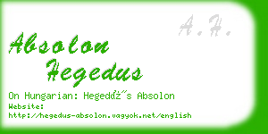 absolon hegedus business card